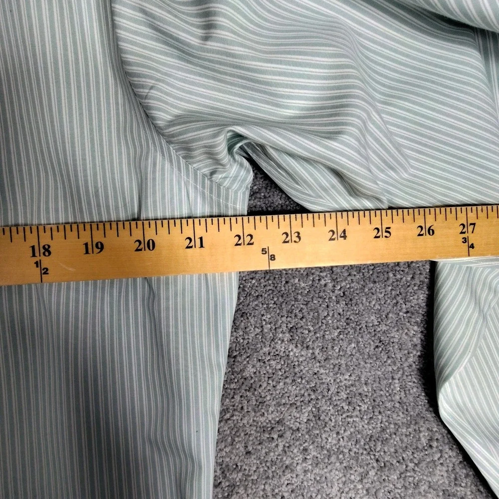 Banana Republic Men's Button Down Shirt Medium Green Striped Business Cotton